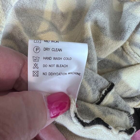 Pierri New York Floral Beaded Sweater Womens Large Yellow Black Classic Loose - Picture 6 of 6